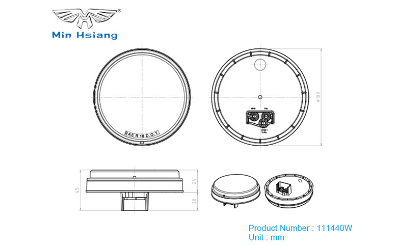 specifications of 4" Mirage Round Backup Light