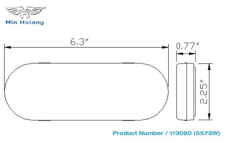 specifications of 6" 密封橢圓形倒車燈