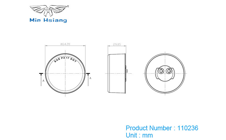 specifications of 2.5" Mirage 間隙標誌燈