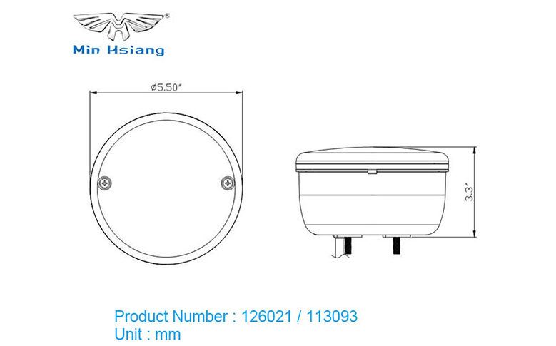 specifications of ECE 漢堡型後霧燈