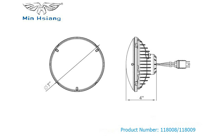 specifications of 7" ECE LED 頭燈（遠光/近光）