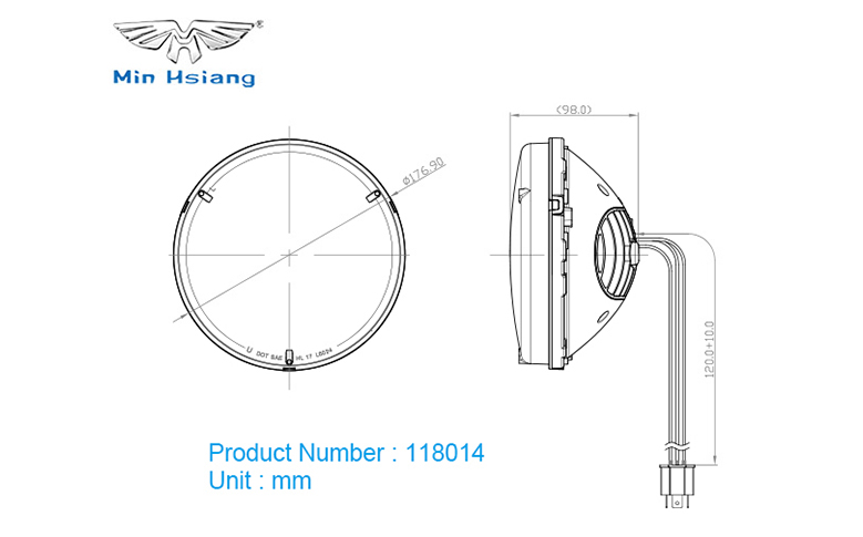 specifications of 7" SAE LED 頭燈