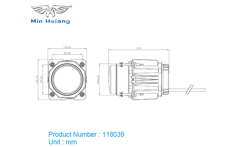 specifications of 90mm SAE LED 頭燈模塊（遠光/近光）