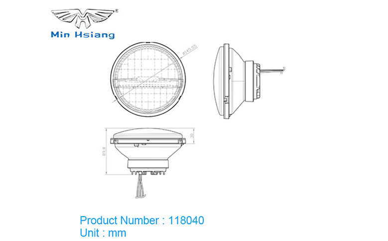 specifications of 5.75" SAE LED 頭燈（遠光/近光）