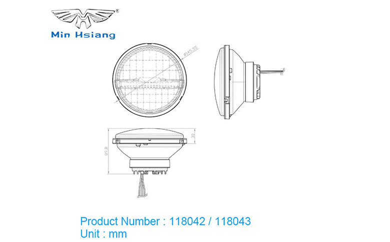 specifications of 5.75" ECE/ SAE LED 頭燈（遠光/近光）