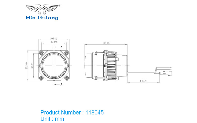 specifications of 90mm SAE LED 頭燈模塊（遠光）