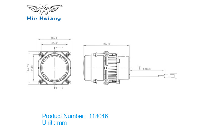 specifications of 90mm SAE LED 頭燈模塊（近光）