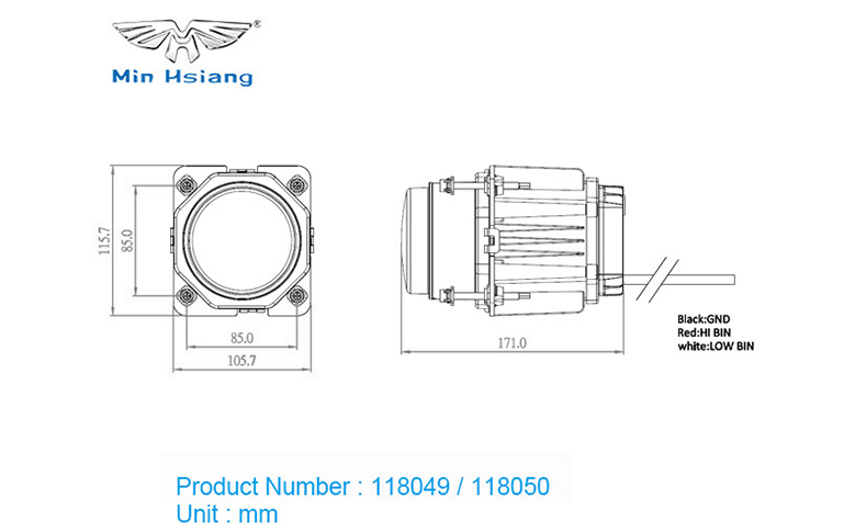 specifications of 90mm ECE LED 頭燈-Turbo 版本（遠光/近光）