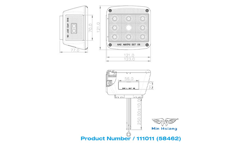 specifications of 密封停止燈、轉向燈和尾燈，帶牌照燈（潛水式 C）