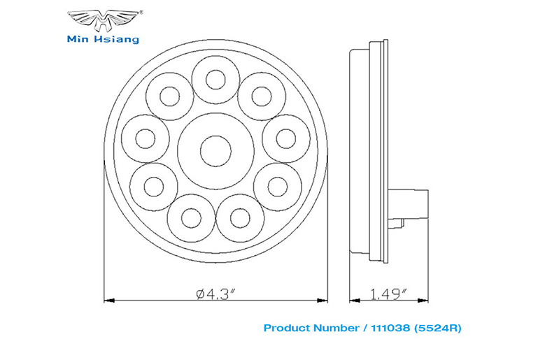 specifications of 4" 圓形密封剎車燈、轉向燈和尾燈