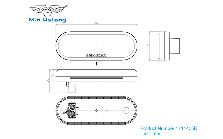 specifications of 6 英寸 Mirage 橢圓形剎車燈、轉向燈和尾燈