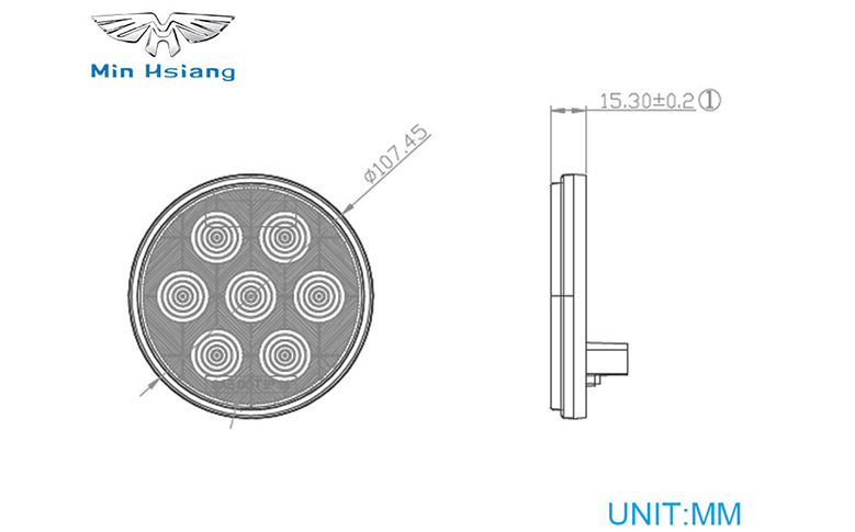specifications of 4" 密封後轉向信號燈