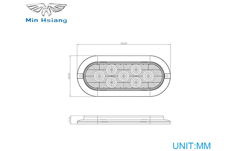 specifications of 6" Low Profile Turn Signal Light