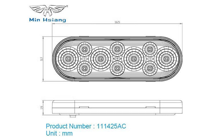 specifications of 6" Oval Turn Signal Light