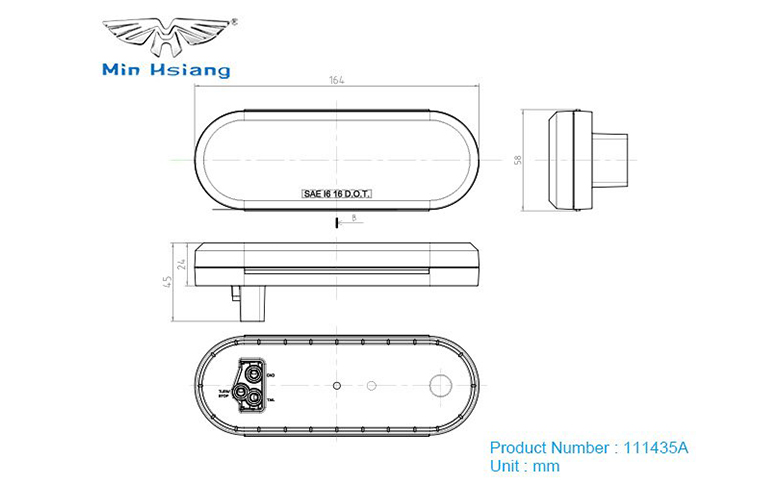 specifications of 6" Mirage 橢圓形轉向信號燈