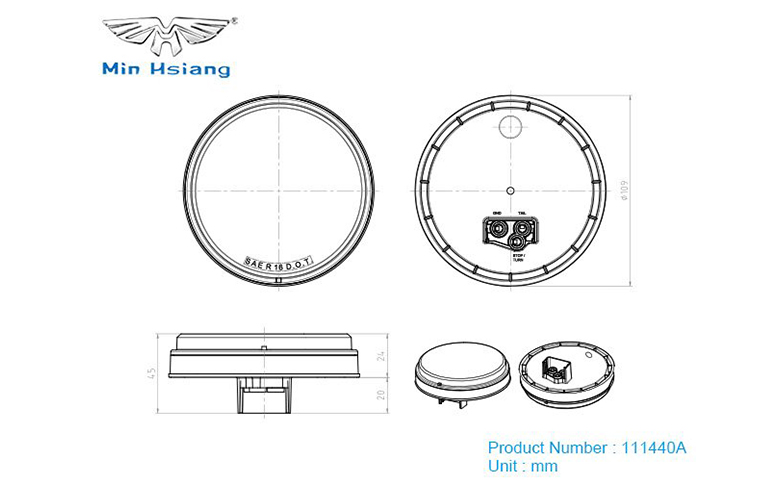 specifications of 4" Mirage 圓形轉向信號燈