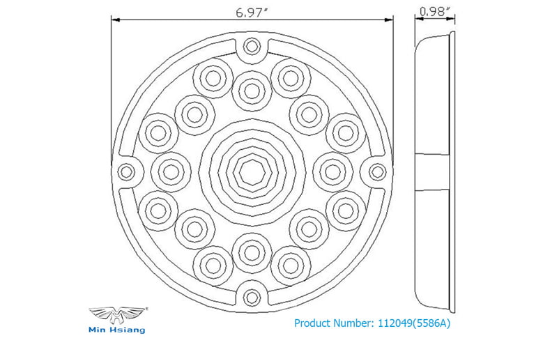 specifications of 7" 圓形密封前轉向信號燈