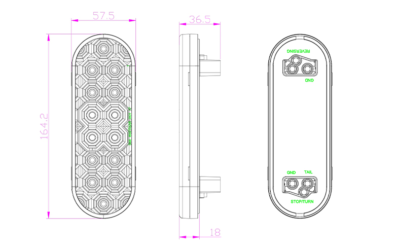 specifications of 6 英寸 LED 橢圓形密封剎車燈、轉向燈和尾燈