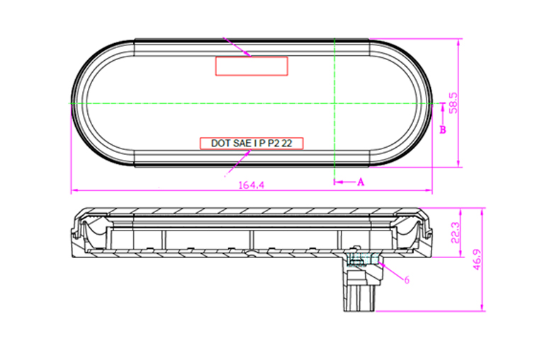 specifications of 6” Sauron  Sealed Stop, Turn & Tail Light 