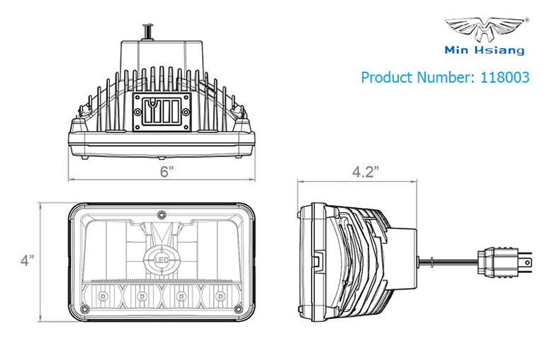 specifications of 4"x 6" LED 頭燈（遠光/近光）