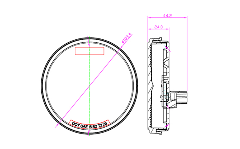 specifications of 4”  Round Economy  Sealed Backup Light