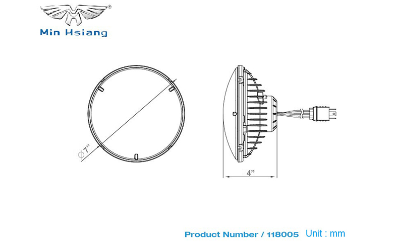 specifications of 7" LED 頭燈（遠光）