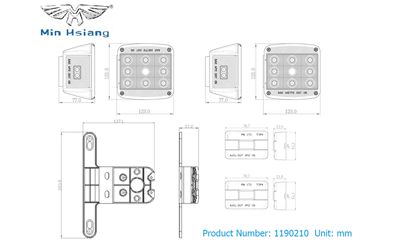 specifications of LED 拖車燈套件